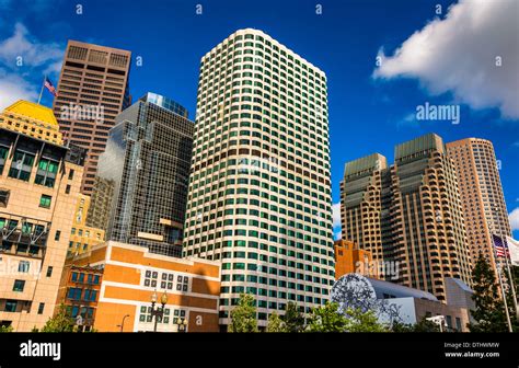 Cluster Of Skyscrapers In Boston Massachusetts Stock Photo Alamy
