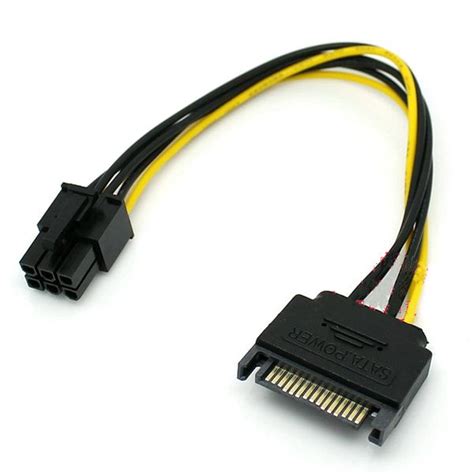 2 Pcs 78 Sata Power To Video Card 6 Pin Female Power Supply Adapter