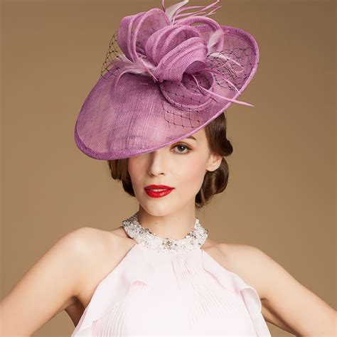 Ladies Sinamay Wedding Fascinator Hats Elegant Bridal Cocktail Hats