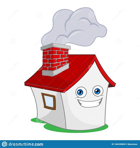 House With Smoking Chimney Stock Vector Illustration Of Cartoon