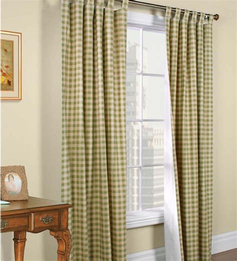 Plow And Hearth 54l X 80w Thermalogic Check Tab Top Curtain Pair In