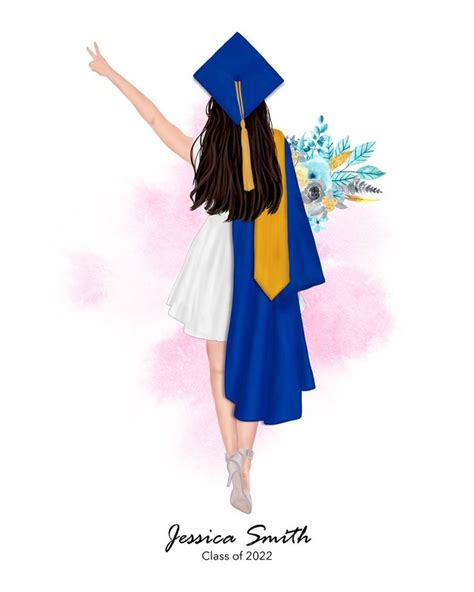 Personalized Graduation Print Graduation T For Her Custom Graduation Portrait Graduation