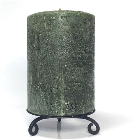 Green Rustic Unscented Pillar Candle Choose Size Handmade Etsy