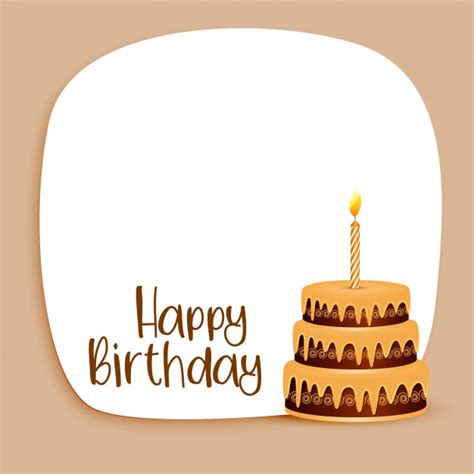 Happy Birthday Card Design With Text Space And Cake Free Vector Cariblens