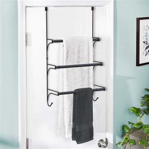 Towel Rack 3 Tier Over The Door Towel Rack With Hooks Towel Drying