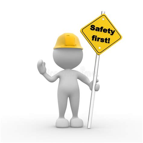 Safety First Logo On White Background Stock Illustration