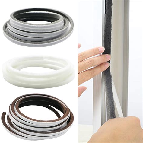 High 5m Self Adhesive Seal Strip Door Draught Excluder Window Pile Seal Film Weather Strip For