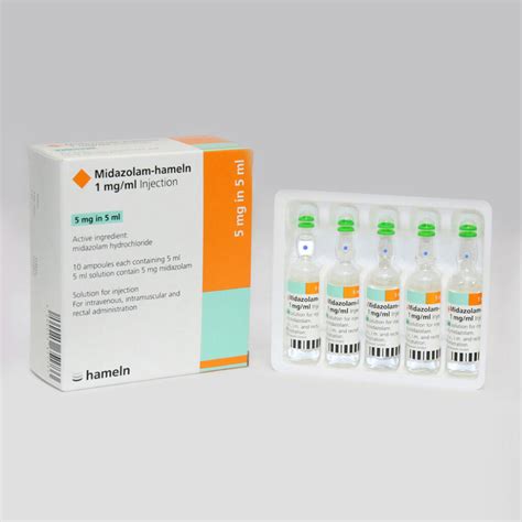 Midazolam Injection 5mg5ml 10x5ml Zyfas Pharma