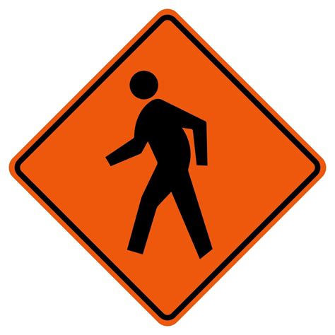 Pedestrian Crossing Traffic Road Symbol Sign Isolate On White