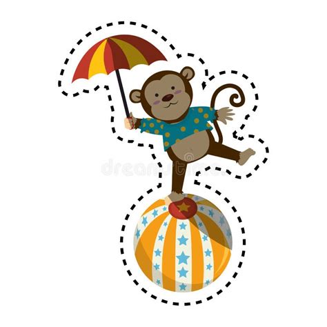 Monkey Circus Stock Vector Illustration Of Grey Illustrated