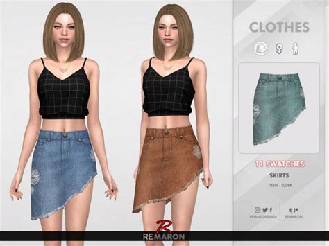 Denim Skirt For Women 02 By Remaron At Tsr Sims 4 Updates