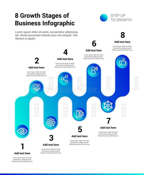 8 Step To Success Growth Stages Of Business Infographic Stock