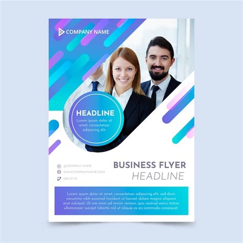 Free Vector Abstract Business Flyer With Photo