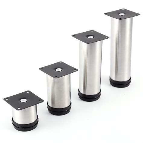 4x Furniture Cabinet Metal Legs Adjustable Stainless Steel Kitchen Feet