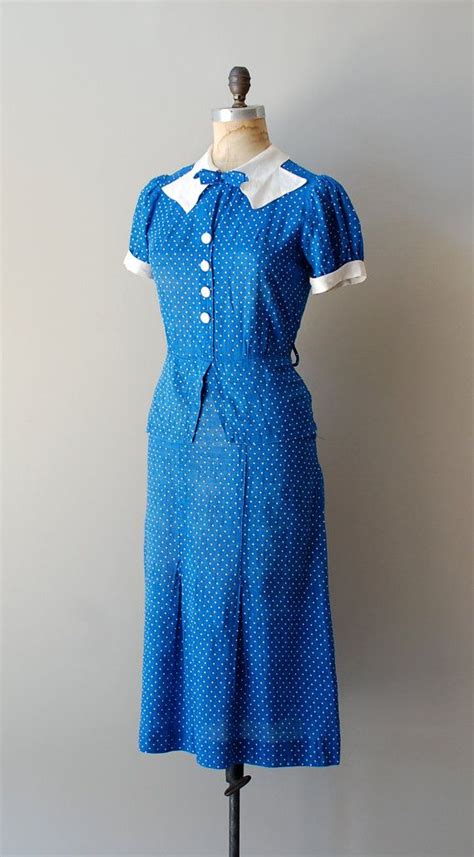 1930s Dress 30s Dress Deauville Dress 1930s Dress Vintage