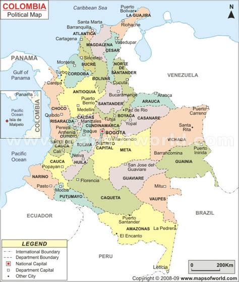 Colombia Map South America