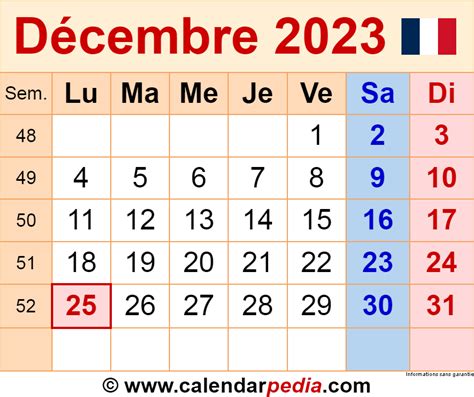 Calendrier Décembre 2023 Excel Word Et Pdf Calendarpedia