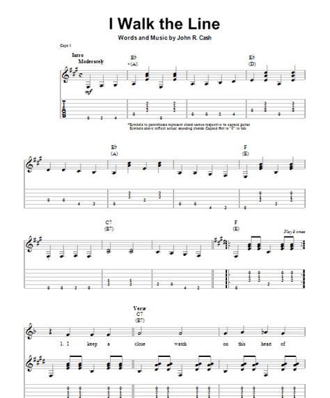 Walk The Line Guitar Chords Sheet And Chords Collection