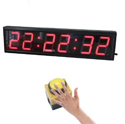 Btbsign Large Led Countdown Timer Stopwatch With Wired Big Button And