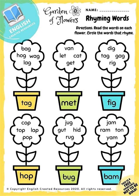 Cvc Rhyming Words Activities English Created Resources Facebook