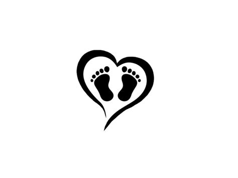 Baby Footprint Svg Vector File Baby Feet Heart Png Baby Etsy Sexiz Pix