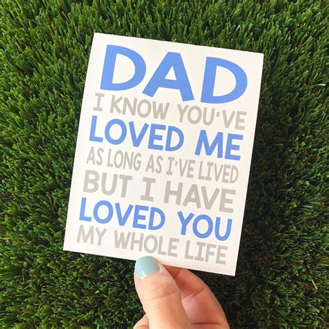 Fathers Day Card For Dad Cute Fathers Day Card I Love Etsy
