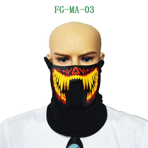 Sound Activated Mask Led Luminous Masquerade Mask Horror Terror Cold