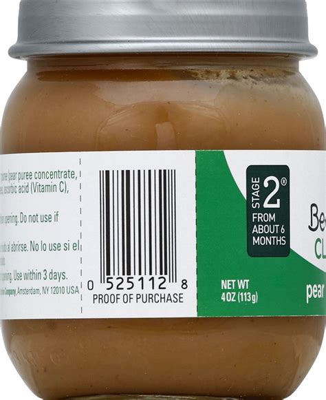 I love how the jars ingredient list is just a few ingredients long and all are recognizable fruits or veggies. 10 Jars Beech-Nut Baby Food Jar, Stage 2, Pear ...