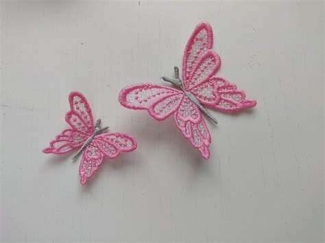 Cute Fsl Butterfly Dimensional Free Standing Lace Machine Embroidery