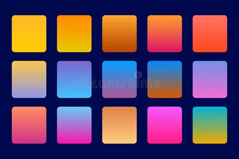 Set Of Colorful Vibrant Gradients Vector Illustration Stock Photo