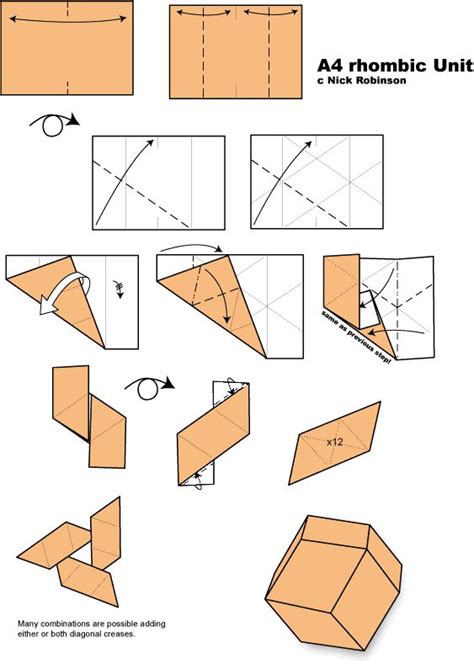 A4 Rhombic Unit By Nick Robinson Origami Anleitungen Papierkunst