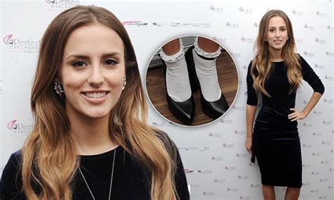 Lucy Watson Wears Frilly White Socks With A Black Midi Dress To Beauty Party Daily Mail Online