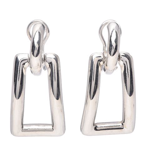 Tiffany Sterling Silver Rectangle Drop Earrings