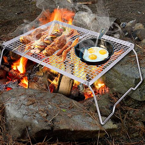 Redcamp Folding Campfire Cooking Grill 304 Stainless Steel Grate Heavy