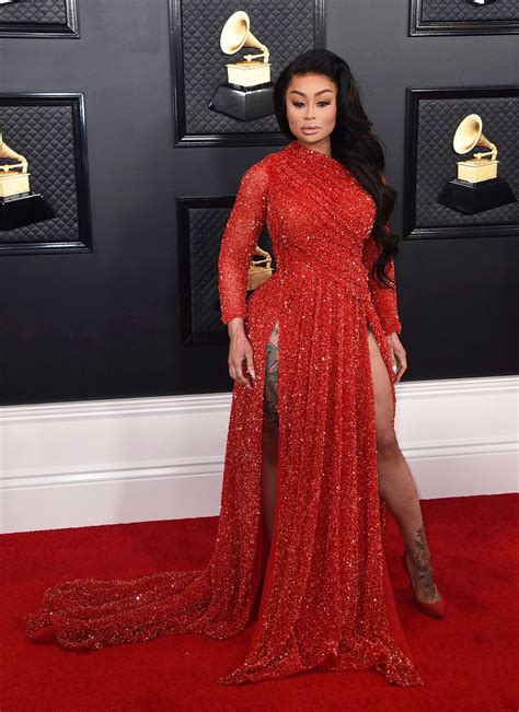 Blac Chyna At Grammys 2020 Stuns In Lavish Orange Gown Hollywood Life