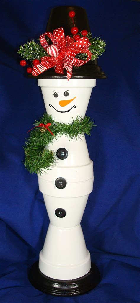 Adorable Flower Pot Snowman Christmas Clay Christmas Crafts Xmas Crafts