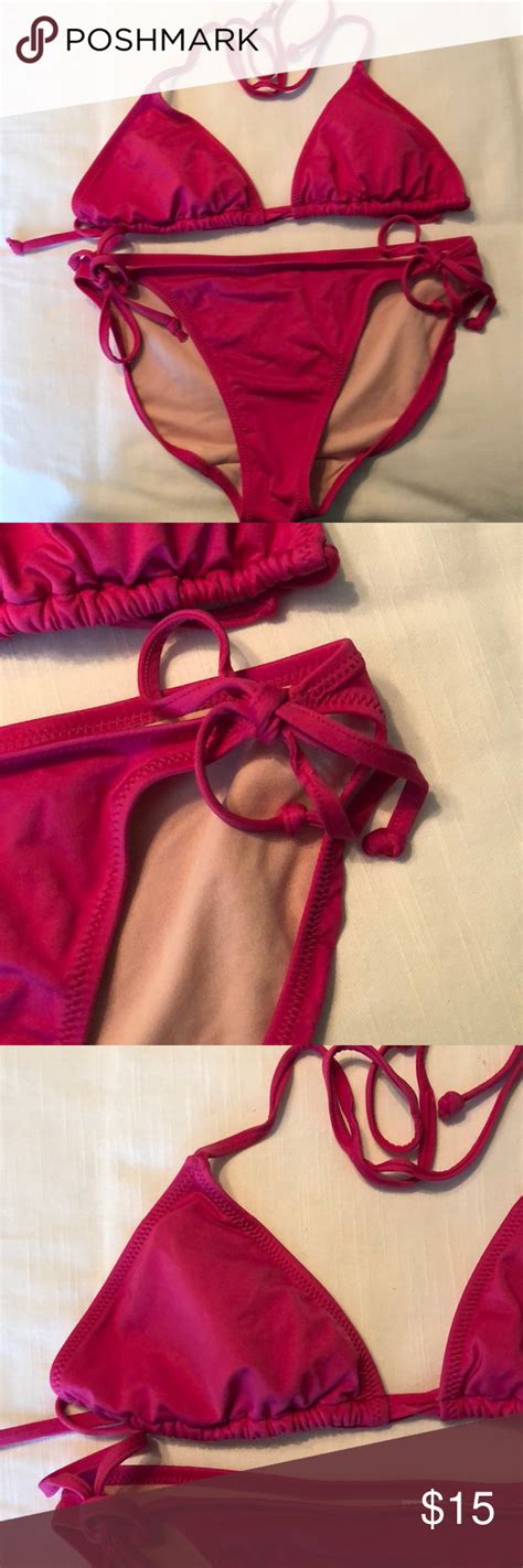 old navy raspberry pink string bikini