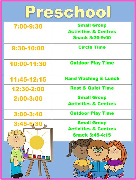 Preschool Homeschool Schedule Printable