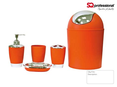 Explore a range of wastebaskets, toothbrush holders, soap dishes you can also find a variety of accessories for every room in your home. 5pc Bathroom Accessory Set - Orange | Banyo ko | Pinterest ...