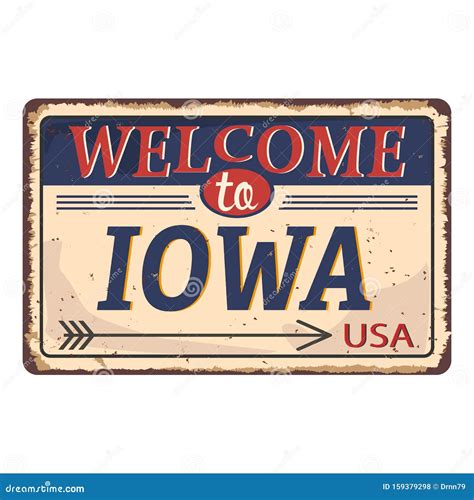 Stand Welcome To Iowa Of The United State Vector Illustration Stock