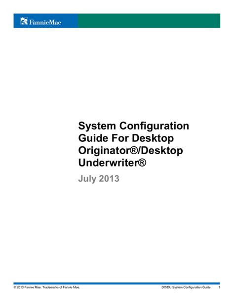 System Configuration Guide For Dodu