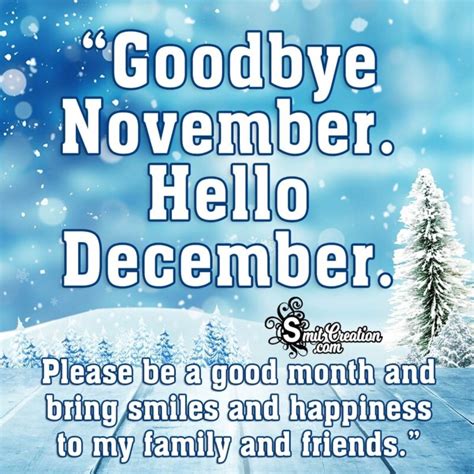 Goodbye November Hello December Wish