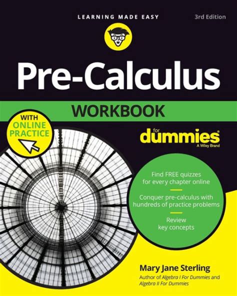 Pre Calculus Workbook For Dummies By Mary Jane Sterling Paperback