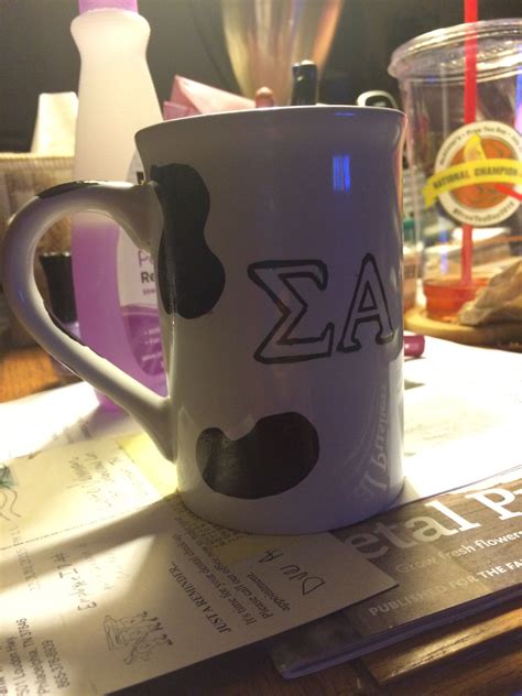 Handcrafted Sigma Alpha Mug With An Oil Based Sharpie 💚💛💚💛 Oil Based