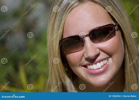 Smiling In Shades Stock Photo Image Of Health Laugh