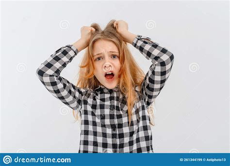 Scared And Panicking Young Worried Redhead Teenage Girl Having