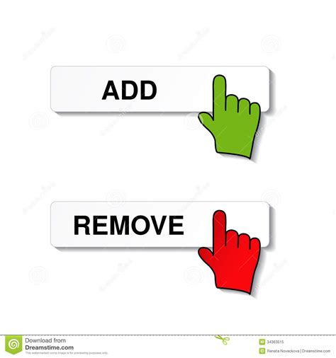Add Remove Item With Cursor Of Hand Stock Vector - Illustration of ...
