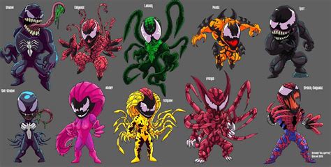 Chibi Symbiotes By Hellraptorstudios On Deviantart Marvel Characters