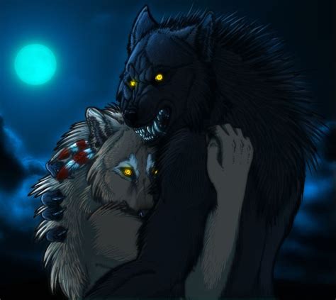 Protection Werewolf Art Werewolf Illustration Furry Couple