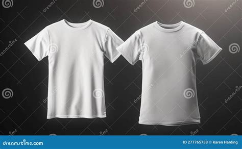 White Tshirt Mockup On Grey Background Stock Illustration